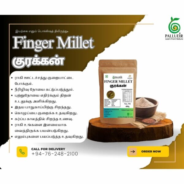 Finger Millet | Kurakkan | குரக்கன் | 400g Unpolished Rice |100% Gluten Free & Natural | High Protein & More Fiber